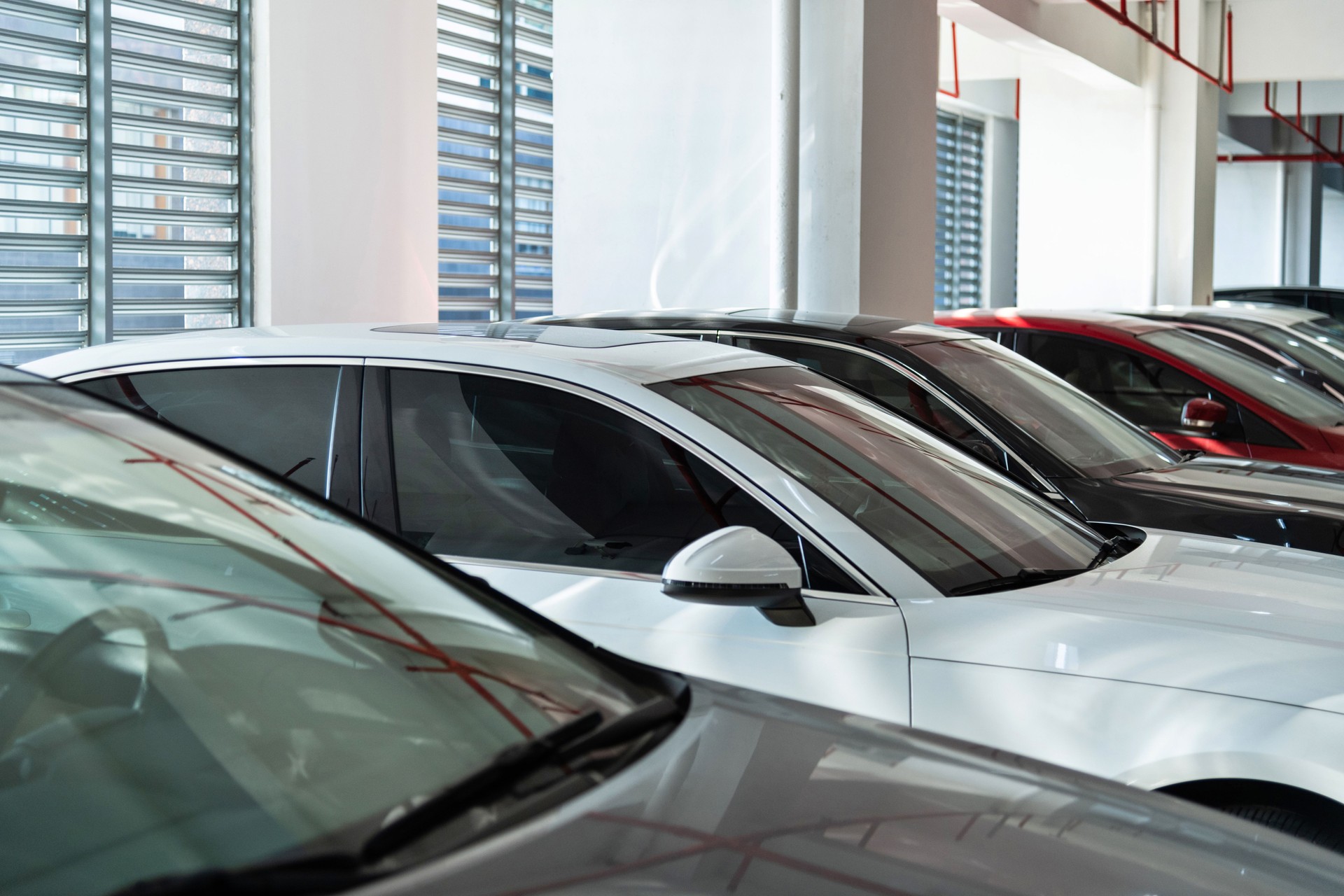 Rows of cars on a parking lot